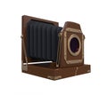 Wooden Classic Retro Camera on Tripod Royalty Free Stock Photo