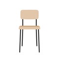 Wooden classic school chair isolated. Back to school. Vector illustration, flat design