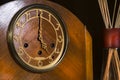 Wooden Clockface 5`oclock Royalty Free Stock Photo