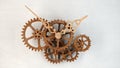 Wooden clockwork mechanism. Royalty Free Stock Photo