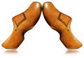 Wooden clogs made in Netherlands isolated on white background Royalty Free Stock Photo