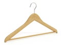 Wooden cloth hanger isolated on white background. 3D illustration Royalty Free Stock Photo