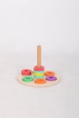 Montessori toy for toddlers - wooden stick with colorful circles