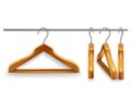 Wooden clothes hangers, vector