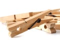 Wooden clothes pegs for clothes drying Royalty Free Stock Photo