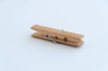Wooden clothes pin isolated on a white background. Clipping path Royalty Free Stock Photo