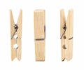 Wooden clothespin isolated Royalty Free Stock Photo