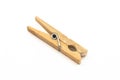 wooden clothespin on spring close-up Royalty Free Stock Photo