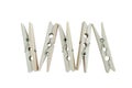 wooden clothespins isolated on white background ,clipping path. Royalty Free Stock Photo