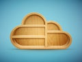Wooden cloud shelf Royalty Free Stock Photo
