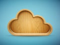 Wooden cloud shelf Royalty Free Stock Photo