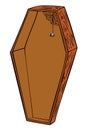 Wooden coffin.