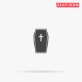 Wooden Coffin flat vector icon