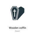 Wooden coffin vector icon on white background. Flat vector wooden coffin icon symbol sign from modern desert collection for mobile