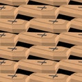 Wooden coffins seamless pattern. Vector background cemetery Royalty Free Stock Photo