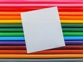 Wooden colored pencils background, close up rainbow style, horizontal layout. Copy space