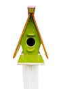 Wooden colorful bird house Royalty Free Stock Photo