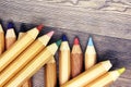 Wooden colorful ordinary pencils isolated on a white background Royalty Free Stock Photo