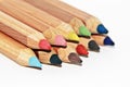 Wooden colorful ordinary pencils isolated on a white background Royalty Free Stock Photo