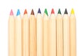 Wooden colorful ordinary pencils isolated on a white background, Image Royalty Free Stock Photo