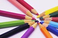 Wooden colorful ordinary pencils isolated on a white background Royalty Free Stock Photo