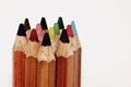 Wooden colorful ordinary pencils isolated on a white background Royalty Free Stock Photo