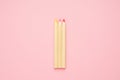 Wooden colorful ordinary pencils on a pink background. Back to school Royalty Free Stock Photo