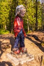 Wooden, colorful sculpture mythical creature, Bergen, Norway