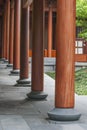 Wooden column in Chinese temple Royalty Free Stock Photo