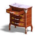 Wooden commode with drawers of Louis XV.