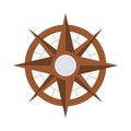 Wooden compass guide route isolated icon