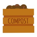 Wooden compost box full. Vector Royalty Free Stock Photo