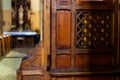 Wooden confessional in the church Royalty Free Stock Photo