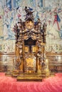 Wooden confessional from 1705 preserved in the cathedral of Bergamo, Italy