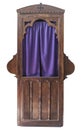 Wooden confessional, stall in which the priest hear the confessions of penitents