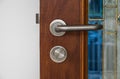 Wooden contemporary door element Royalty Free Stock Photo