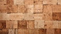 Wooden cork background in the style of rustic abstraction