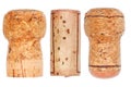 wooden cork,champagne,wine,prosecco isolated on white Royalty Free Stock Photo