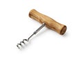 Wooden corkscrew isolated on white background Royalty Free Stock Photo