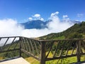 WOODEN CORNER FENCE OVERLOOKING ANDES MOUNTAINS