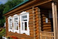 Wooden country house model shown at Sabantui celebration in Moscow