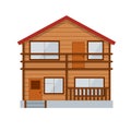 Wooden Country House. Vector