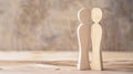 Wooden Couple Standing Together Royalty Free Stock Photo