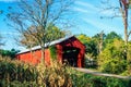 A Wooden Covered Bridge in the countyside of rural America