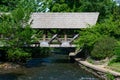 Covered Bridge over the DuPage River along the Naperville Riverwalk in Naperville during Summer Royalty Free Stock Photo