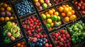 Assorted Fruits Packed in a Wooden Crate Royalty Free Stock Photo