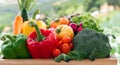 Wooden crate filled with fresh organic vegetables Royalty Free Stock Photo