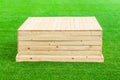 Wooden crate on grass