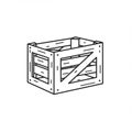 Wooden crate illustration, displaying a rectangular structure with open slats. Made of Royalty Free Stock Photo