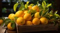 Wooden Crate Overflowing With Fresh Oranges